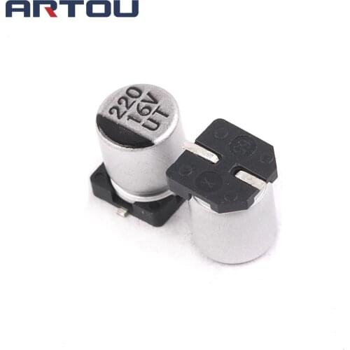 50PCS 16V 220UF 6*7 SMD Electrolytic Capacitor