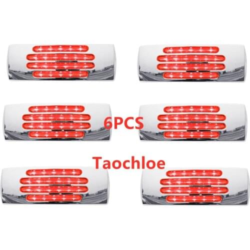 6Pcs 12v red Trailer Lights chrome 22 led amber Side Marker Light LED Car Lamp Truck LED Truck Lights 12v external Lights