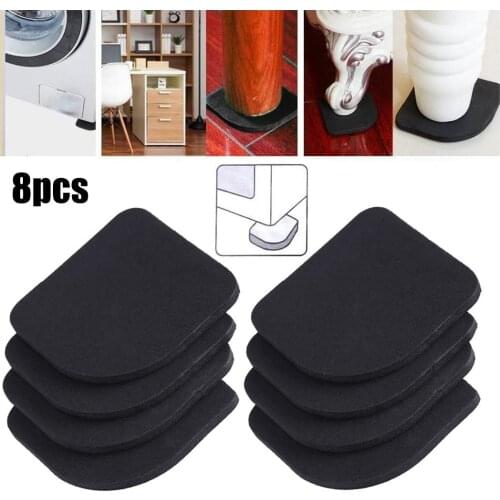 8PCS Washing Machine Shock Mute Pads Refrigerator Non-slip Anti Vibration Mat EVA Black Shock Absorption Pads