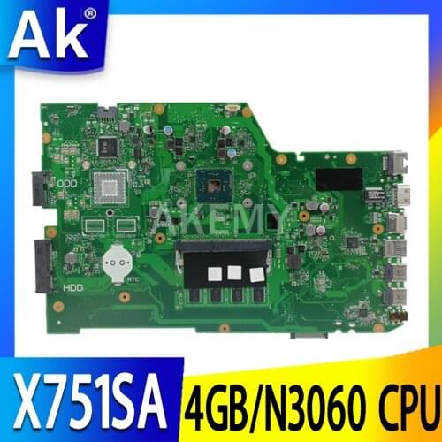 90NB07M0-R00060 for ASUS X751SV X751SJ X751SA X751S Laptop Motherboard 4G/N3060 CPU