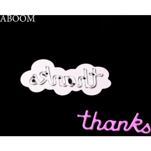ABOOM 1PC Thank Letter Metal Die Cut Embossing Folder Metal Carbon Steel Cutting Dies Irregular Shape Decorative Paper Stencil
