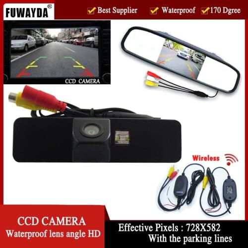 HD Video Auto Parking Monitor, LED Night Vision Reversing CCD Car Rear View Camera Car Mirror Monitor for Subaru Legacy Liberty
