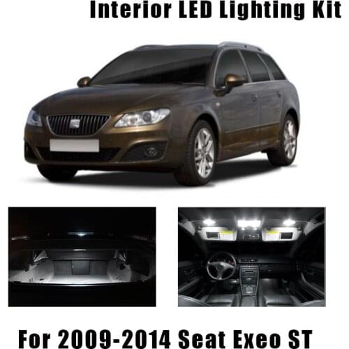 19pcs White Canbus Car Accessories LED License Plate Lamp Map Dome Trunk Light Interior Kit For 2009-2014 Seat Exeo ST