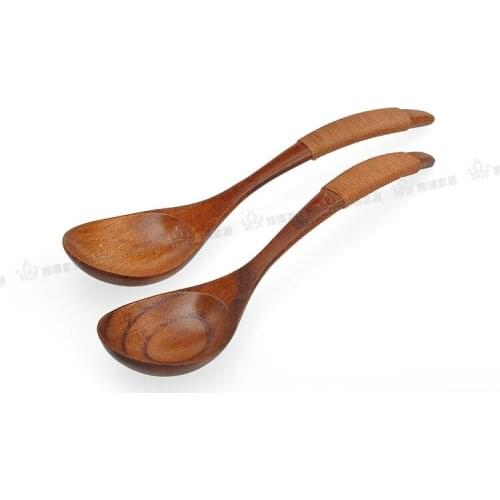 Free shipping 10 pieces Thousand fathom thread tableware household articles lacquer health environmental protection wood spoons