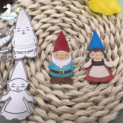 Bunnymoon Dwarf couple Metal Cutting Dies Stencils for DIY Scrapbooking/photo Album stamps Decorative Embossing DIY Paper Card
