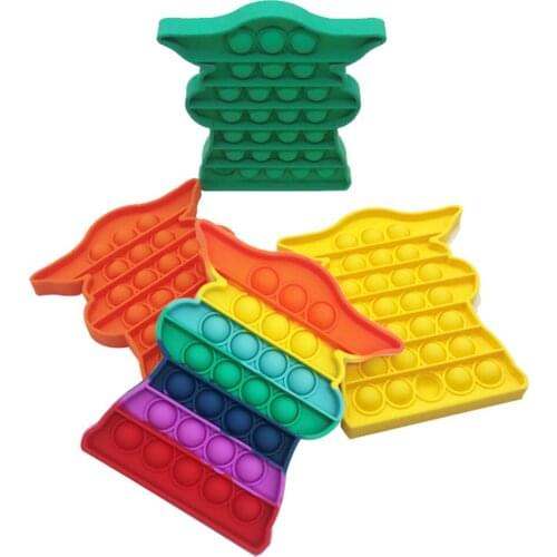 Decompression Educational Toys Rainbow Luminous Silicone Fidget Toys Anti Stress Gift for Adults Children Sensory Antistress