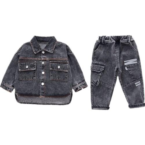 Baby Boys Spring Autumn Children Denim Clothes Jacket Pants 2Pcs/sets Infant Out Kids Fashion Toddler Casual Clothing Tracksuits