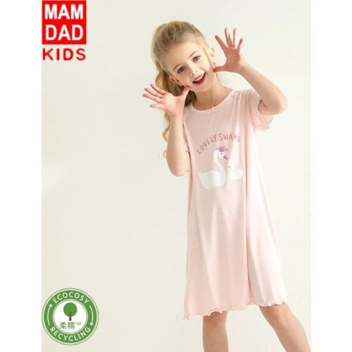 2021 Children Nightdress Little Teen Girl Pajamas Dresses Children Cartoon Summer Nightgown Home Clothes Kids Sleepwear Gecelik