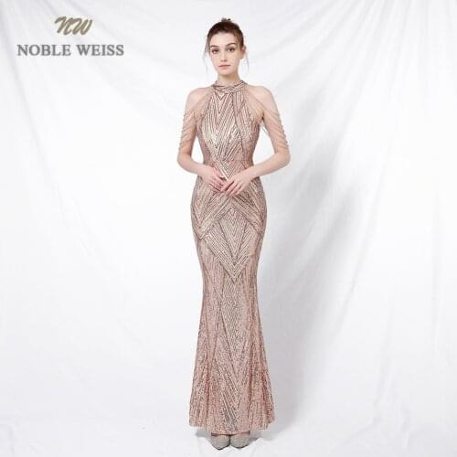 Prom Long Elegant Dresses Halter Sequin Mermaid Prom Dress Vestidos De Fiesta Evening Dresses