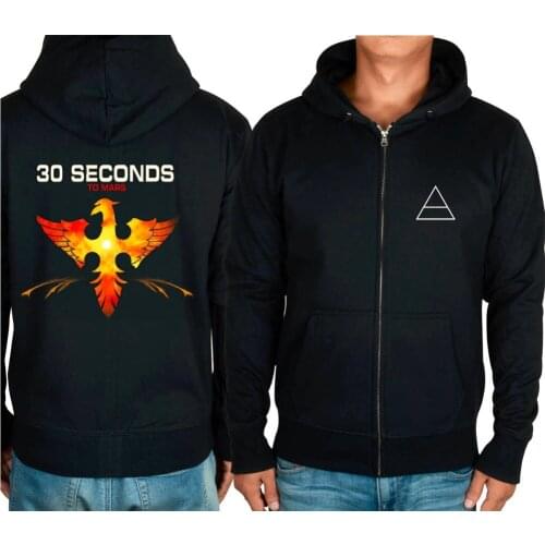 5 patterns Zipper hoodies 30 Seconds to Mars Band Rock winter jacket Harajuku punk heavy metal sudadera sweatshirt fleece