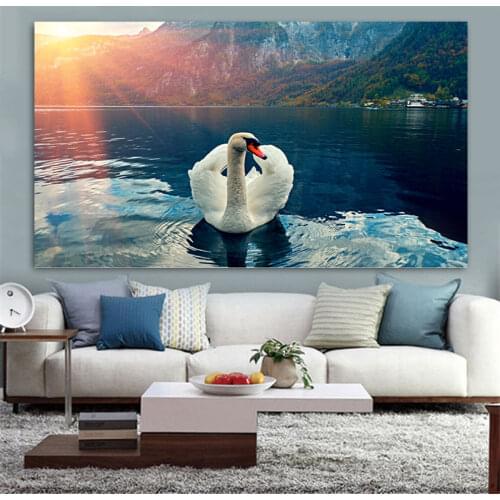 RELIABLI ART Swan Bird Animal Posters and Prints Canvas Painting Wall Art Pictures For Living Room Modern Home Decor Unframed