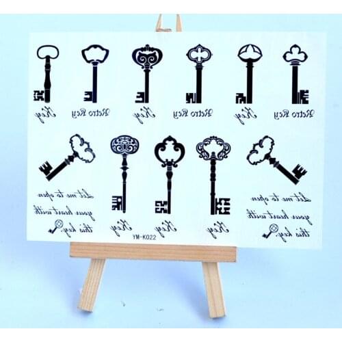 Key Alphabet lightning Waterproof Temporary Tattoos Men Tatoo Temporary Sticker flash tattoo Tatuajes