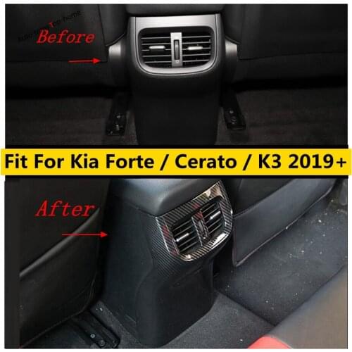 Carbon Fiber Look Interior Kit Fit For Kia Cerato Forte K3 2019 2020 Armrest Box Rear Air Conditioning AC Vent Outlet Cover Trim