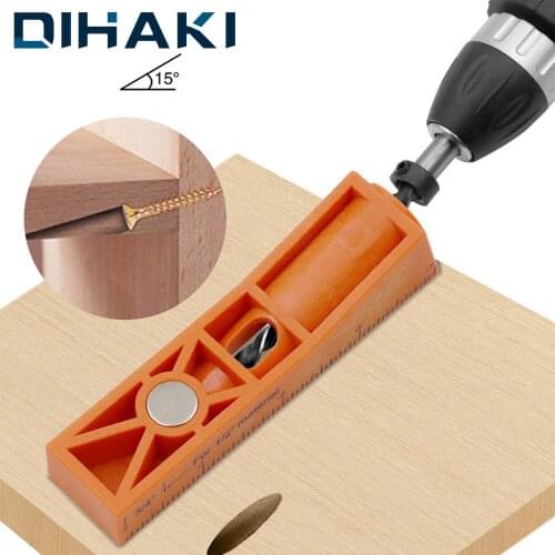 Oblique Hole Puncher Locator 9.5mm 15 Degree Angle Drill Guide Positioner DIY Carpentry Craft Tools For Home Woodworking
