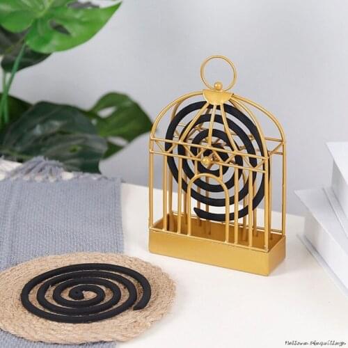 Creative Mosquito Coil Holder Nordic Style Birdcage Shape Summer Day Iron Mosquito Repellent Incense Rack Plate Home Decoration