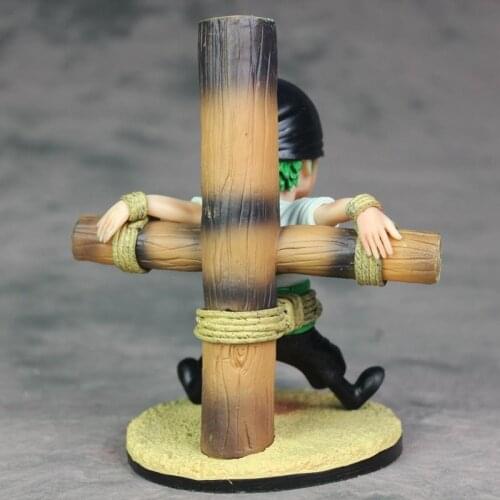 Anime One Piece First Show Three-knife Roronoa Zoro Mini Action Figure Cross Ver. Zoro PVC 15CM Figurine Toy Model Gift Doll