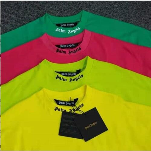 Palm Angel Men and Women Couples Letter Print Casual Fashion Round Neck Short Sleeve