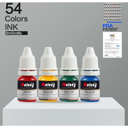 KEWER 54 Colors 8ML/Bottle Tattoo Ink Set Professional Security Tattoo Ink Pigments Suitable For Body Beauty Tattoo Art