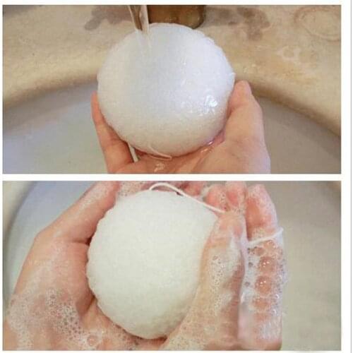 Natural Konjac Konnyaku Facial Puff Face Wash Cleansing Sponge White Eco-friendly Face Wash Cleansing Sponge Skin Care Cleanser
