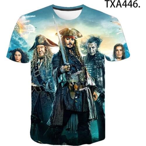 Disney 2021 New 3D T Shirt Pirates Casual Boy Girl Kids Fashion Streetwear Printed T-shirt Men Women Children Cool Tops Tee