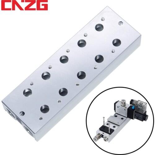 Airtac Pneumatic Manifold Base 2 - 15 Station 3V100 3V200 Series 1/4" Board With Screws Rubber For 3v110-06 3v210-08 Valves