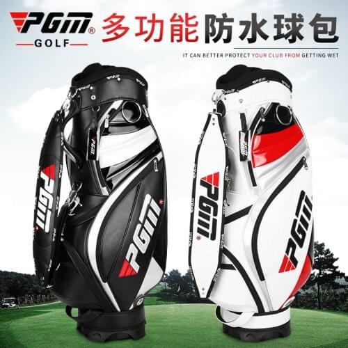 PGM Golf Standard Package Bag Mans Aviation Checked Club Bag Male Waterproof PU Leather Bag High Capacity Can Hold 13~14 Clubs