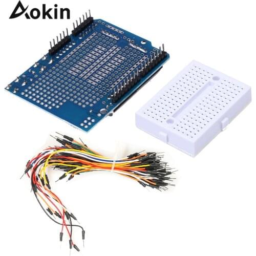 For UNO Proto Shield prototype expansion board with SYB-170 mini bread board based For ARDUINO UNO R3 ProtoShield RoboGets