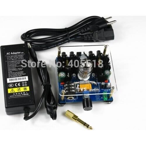 12AU7 Tube Headphone Amplifier Board with adapter DC24V Input Sensitivity 50mV Electricity Generation