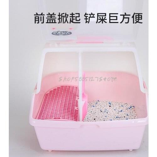 Cat Litter Pan Alice Closed Cat Toilet Long Passage Closed Cat Litter Pan Cat Litter Pan Splash Proof