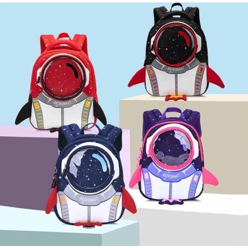 POOLOOS 2021 New 3D Rocket Kids Backpack Anti-lost Astronauts School bags Waterproof Cartoon Girls Backpack Mochila Infantil