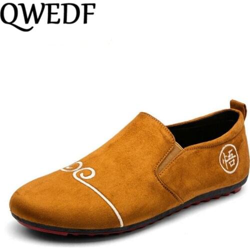 QWEDF 2018 brand new fashion big size 11 sneakers Loafers shoes young mens slip on shoes genuine leather casual shoes XX-040