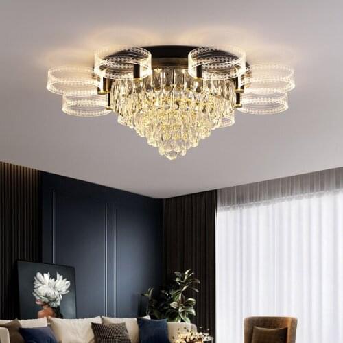 Crystal chandelier light luxury living room bedroom ceiling lamp warm romantic Nordic modern simple creative personality st