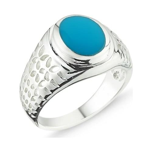 Silverlina Silver Turquoise Cabochons Male Child Ring