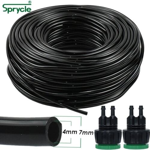 SPRYCLE 5m-100m 1/4'' Garden Watering Hose 4/7mm PVC Micro Drip Irrigation Pipe Tubing for Sprinkler Lawn Pot Plant Greenhouse