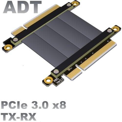 PCI-E 8x extension cable x8 male to male female to female pcie signal exchange cable rx to tx flat flex cable direct signal