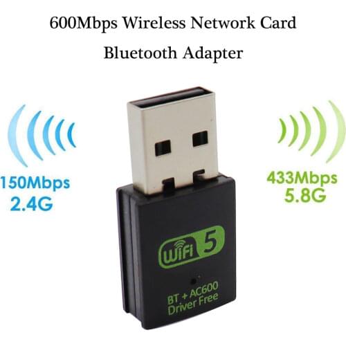 600Mbps USB WiFi Bluetooth Adapter Dual Band 2.4/5.8Ghz Wireless External Receiver RTL8821CU WiFi Dongle for PC/Laptop/Desktop