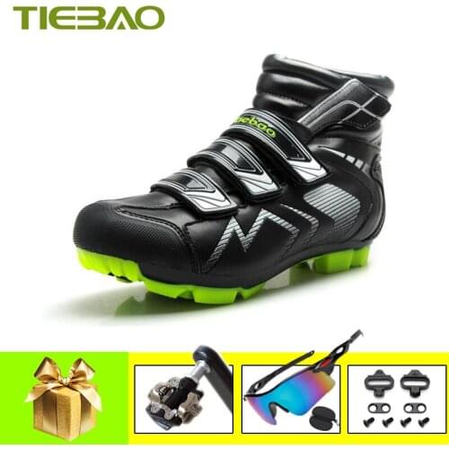Tiebao MTB Cycling Shoes Winter Sapatilha Ciclismo Self-locking Breathable Keep Warm Outdoor Superstar Riding Bicycle Sneakers