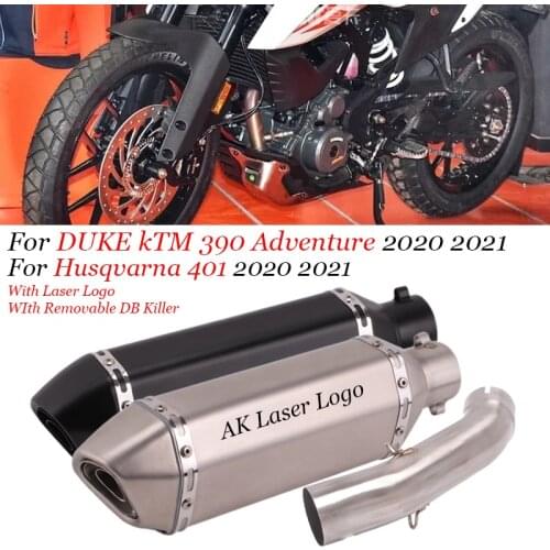 Motorcycle Exhaust Escape Middle Link Pipe Connecting 51mm muffler Slip For DUKE kTM 390 Adventure For Husqvarna 401 2020 2021