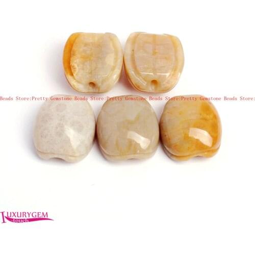 High Quality 16x18mm Smooth Natural Color Coral Jades Tortoise Shape DIY Gems Loose Beads Strand Jewelry Making wj433b