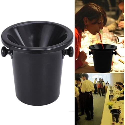 High Quality Wine Tasting Spit Barrel Black Color Wine Dump Bucket Plastic Ice Bucket Wine Tasting Accessories Party Decoration