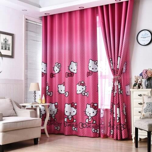 Cute Baby Cat Pink Blackout Curtains for Girls Bedroom Living Room Cartoon Window Drapes