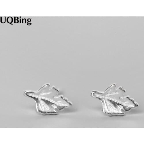 Factory Price 925 Sterling Silver Leaf Stud Earrings For Women Beautiful Jewelry