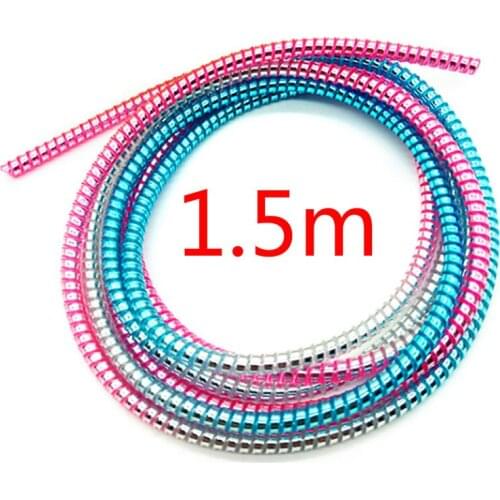 1.5M USB Charging Data Line Cable Protector Wire Cord Protection Wrap Cable Winder Organizer For iPhone For Xiaomi