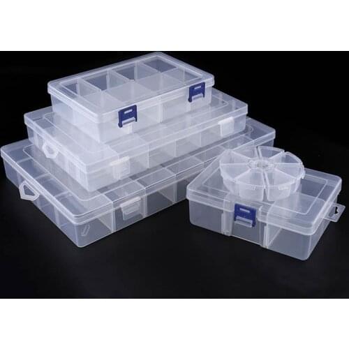 1PC Adjustable 6-36 Grids Compartment Plastic Storage Box Jewelry Earring Bead Screw Holder Display Case Organizer Container