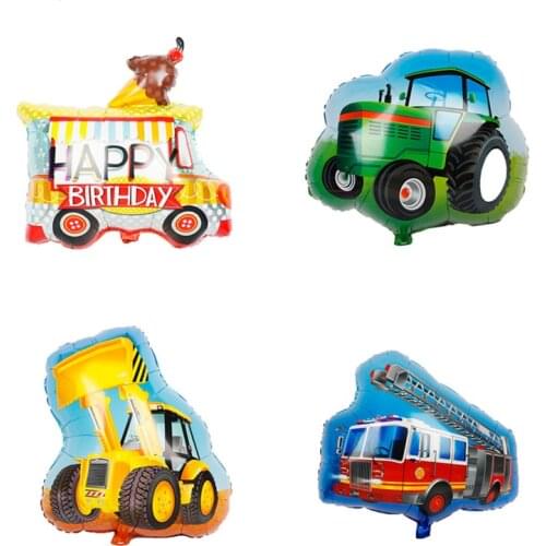 1pcs Farm tractor bulldozer Foil balloons Ice cream car helium balloon baby shower Birthday party decoration Kids toy Globos