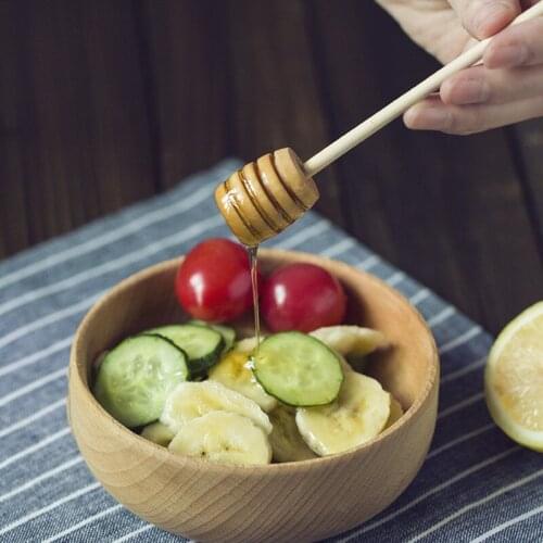 10pcs Wooden Honey Dipper Sticks 8/10cm Mini Honey Spoon Mixing Stick for Coffee Milk Tea Stir Bar Kitchen Tools Supplies