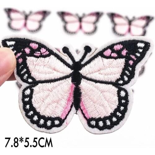 10Pcs Flying Butterfly Embroidery insects Patch Iron On Patches Clothing DIY Stripes Clothes Sewing On Appliques women Badges