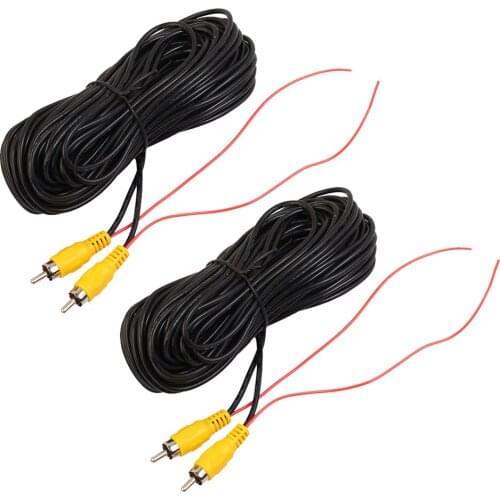 2 Pieces Car RCA Video Extension Cable for Auto Backup Camera Monitor Rear View Parking System 40ft