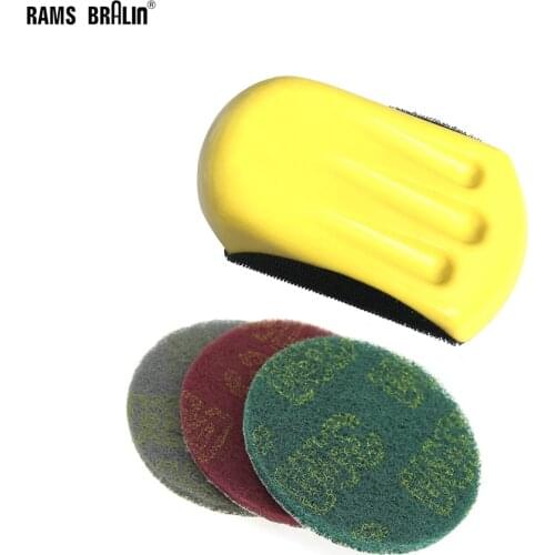 5" Mouse Shaped Hand Sanding Pad / Hook & Loop Non-woven Sanding Disc