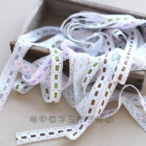 5 Meters/lot 2.3CM Width New Arrival Light Pink Green Gray Purple Blue Cotton Cloth Embroidery Lace Trim DIY Lace Fabric